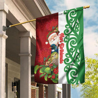 Meri Kirihimete New Zealand Garden Flag Cute Santa NZ Animals and Pohutukawa LT14 House Flag Red - Polynesian Pride