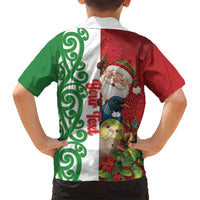 Meri Kirihimete New Zealand Personalised Kid Hawaiian Shirt Cute Santa NZ Animals and Pohutukawa LT14 - Polynesian Pride