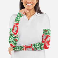 New Zealand Christmas In July Arm Sleeves Meri Kirihimete Hei Tiki Taniko Motifs Seamless LT14 - Polynesian Pride