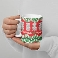 New Zealand Christmas In July Ceramic Mug Meri Kirihimete Hei Tiki Taniko Motifs Seamless LT14 - Polynesian Pride