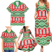 New Zealand Christmas In July Family Matching Summer Maxi Dress and Hawaiian Shirt Meri Kirihimete Hei Tiki Taniko Motifs Seamless LT14 - Polynesian Pride