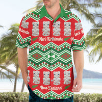 New Zealand Christmas In July Hawaiian Shirt Meri Kirihimete Hei Tiki Taniko Motifs Seamless LT14 - Polynesian Pride