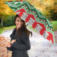 New Zealand Christmas In July Umbrella Meri Kirihimete Hei Tiki Taniko Motifs Seamless LT14 - Polynesian Pride