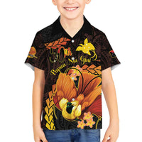 Papua New Guinea Independence Day Family Matching Off Shoulder Maxi Dress and Hawaiian Shirt 50th Anniversary Papua Niu Gini Bird Of Paradise LT14