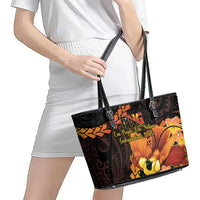 Papua New Guinea Independence Day Leather Tote Bag 50th Anniversary Papua Niu Gini Bird Of Paradise LT14