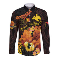 Papua New Guinea Independence Day Long Sleeve Button Shirt 50th Anniversary Papua Niu Gini Bird Of Paradise LT14