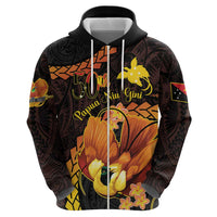 Papua New Guinea Independence Day Zip Hoodie 50th Anniversary Papua Niu Gini Bird Of Paradise LT14