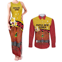 Papua New Guinea Independence Day Couples Matching Tank Maxi Dress and Long Sleeve Button Shirt Since 1975 Unity In Diversity