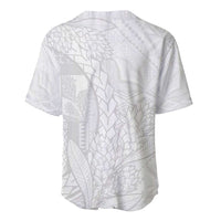 Samoa White Sunday Baseball Jersey Lotu Tamaiti Siapo With Teuila LT14 - Polynesian Pride