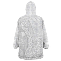 Samoa White Sunday Wearable Blanket Hoodie Lotu Tamaiti Siapo With Teuila