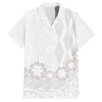 Tonga White Sunday Family Matching Puletasi and Hawaiian Shirt Manuia le Aso Sa o Tamaiti Heilala With Ngatu Pattern
