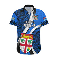 Custom Fiji Rugby Hawaiian Shirt World Cup 2023 Go Champions Fijian Tapa Blue Version LT14 Blue - Polynesian Pride