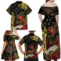 Papua New Guinea 50th Independence Anniversary Family Matching Off Shoulder Maxi Dress and Hawaiian Shirt Independen Stet bilong Papua Niu Gini LT14
