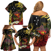 Papua New Guinea 50th Independence Anniversary Family Matching Off Shoulder Short Dress and Hawaiian Shirt Independen Stet bilong Papua Niu Gini LT14