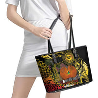 Papua New Guinea 50th Independence Anniversary Leather Tote Bag Independen Stet bilong Papua Niu Gini LT14