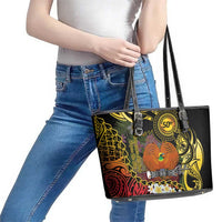 Papua New Guinea 50th Independence Anniversary Leather Tote Bag Independen Stet bilong Papua Niu Gini LT14
