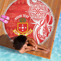 Personalised Kolisi Tonga Beach Blanket Mate Maa Tonga Ngatu Pattern - Polynesian Pride