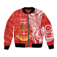 Personalised Kolisi Tonga Bomber Jacket Mate Maa Tonga Ngatu Pattern - Polynesian Pride