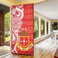 Personalised Kolisi Tonga Door Cover Mate Maa Tonga Ngatu Pattern - Polynesian Pride