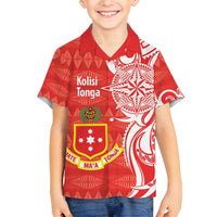 Personalised Kolisi Tonga Family Matching Tank Maxi Dress and Hawaiian Shirt Mate Maa Tonga Ngatu Pattern - Polynesian Pride