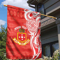 Personalised Kolisi Tonga Garden Flag Mate Maa Tonga Ngatu Pattern - Polynesian Pride