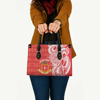 Personalised Kolisi Tonga Leather Bag Mate Maa Tonga Ngatu Pattern - Polynesian Pride