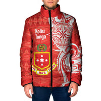 Personalised Kolisi Tonga Padded Jacket Mate Maa Tonga Ngatu Pattern - Polynesian Pride