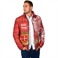Personalised Kolisi Tonga Padded Jacket Mate Maa Tonga Ngatu Pattern - Polynesian Pride