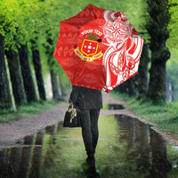 Personalised Kolisi Tonga Umbrella Mate Maa Tonga Ngatu Pattern - Polynesian Pride
