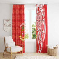 Personalised Kolisi Tonga Window Curtain Mate Maa Tonga Ngatu Pattern - Polynesian Pride