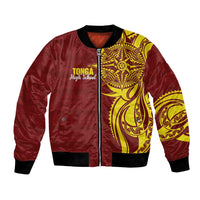 Personalised Tonga High School Bomber Jacket THS Tongan Ngatu Pattern - Polynesian Pride