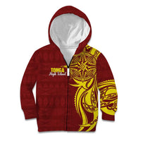 Personalised Tonga High School Kid Hoodie THS Tongan Ngatu Pattern - Polynesian Pride