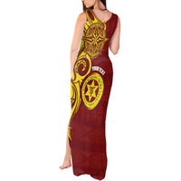Personalised Tonga High School Tank Maxi Dress THS Tongan Ngatu Pattern - Polynesian Pride