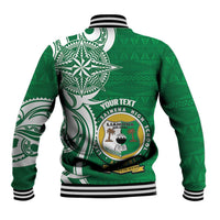 Personalised Liahona - Saineha High School Baseball Jacket Tongan Ngatu Pattern - Polynesian Pride