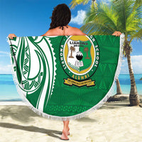 Personalised Liahona - Saineha High School Beach Blanket Tongan Ngatu Pattern - Polynesian Pride