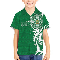 Personalised Liahona - Saineha High School Family Matching Off Shoulder Maxi Dress and Hawaiian Shirt Tongan Ngatu Pattern - Polynesian Pride