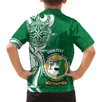 Personalised Liahona - Saineha High School Family Matching Short Sleeve Bodycon Dress and Hawaiian Shirt Tongan Ngatu Pattern - Polynesian Pride