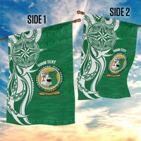 Personalised Liahona - Saineha High School Garden Flag Tongan Ngatu Pattern - Polynesian Pride