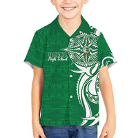 Personalised Liahona - Saineha High School Kid Hawaiian Shirt Tongan Ngatu Pattern - Polynesian Pride
