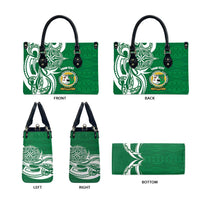 Personalised Liahona - Saineha High School Leather Bag Tongan Ngatu Pattern - Polynesian Pride