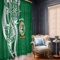 Personalised Liahona - Saineha High School Window Curtain Tongan Ngatu Pattern - Polynesian Pride