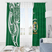 Personalised Liahona - Saineha High School Window Curtain Tongan Ngatu Pattern - Polynesian Pride