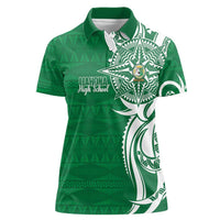 Personalised Liahona - Saineha High School Women Polo Shirt Tongan Ngatu Pattern - Polynesian Pride