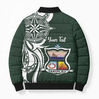 Personalised Tonga Takuilau College Bomber Puffer Jacket Est 1975 Tongan Ngatu Pattern - Polynesian Pride