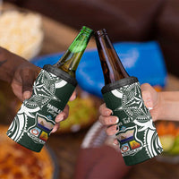 Personalised Tonga Takuilau College 4 in 1 Can Cooler Tumbler Est 1975 Tongan Ngatu Pattern - Polynesian Pride