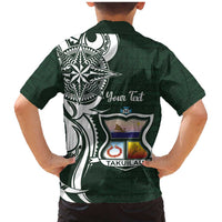 Personalised Tonga Takuilau College Family Matching Mermaid Dress and Hawaiian Shirt Est 1975 Tongan Ngatu Pattern - Polynesian Pride