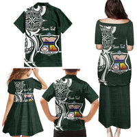 Personalised Tonga Takuilau College Family Matching Puletasi and Hawaiian Shirt Est 1975 Tongan Ngatu Pattern - Polynesian Pride