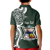 Personalised Tonga Takuilau College Kid Polo Shirt Est 1975 Tongan Ngatu Pattern - Polynesian Pride