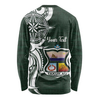 Personalised Tonga Takuilau College Long Sleeve Shirt Est 1975 Tongan Ngatu Pattern - Polynesian Pride