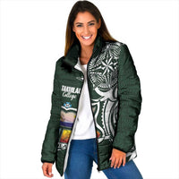 Personalised Tonga Takuilau College Padded Jacket Est 1975 Tongan Ngatu Pattern - Polynesian Pride